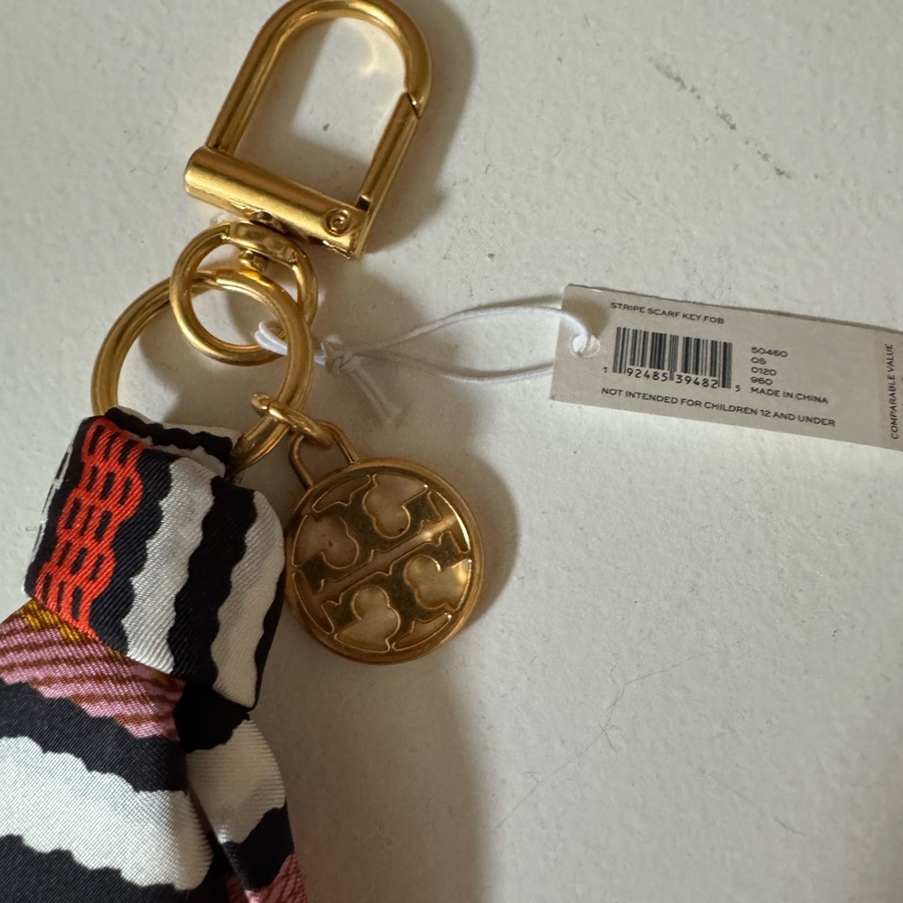 Tory Burch Gold and Multicolor Key Holder, NWT